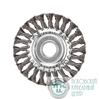 Щетка дисковая для УШМ крученая стальная проволока 125мм отв. 22.23мм Kranz KR-91-1238