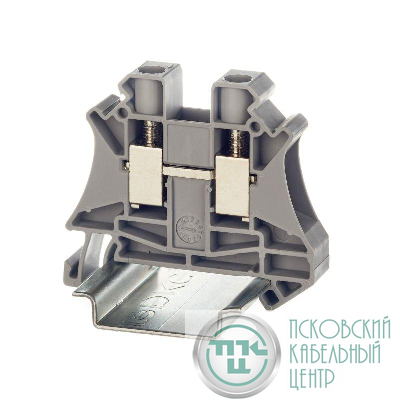 Клемма проходная винтовой зажим 2 точки подключения 10кв.мм сер. DKC TUR-10