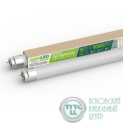 Лампа светодиодная AL T8-9-840-600-М 9Вт линейная матовая 4000К нейтр. бел. G13 1000лм 195-265В РФ AVANLED 11106401