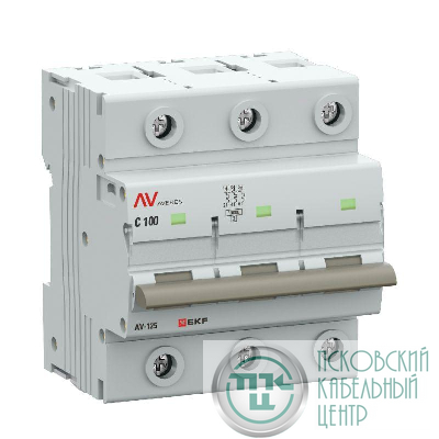 Выключатель автоматический 3п C 100А 10кА AV-125 AVERES EKF mcb125-3-100C-av