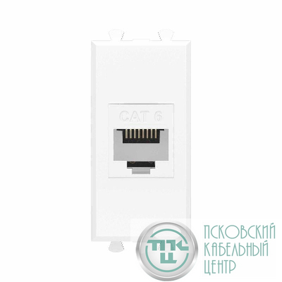 Розетка компьютерная 1мод. Avanti "Белое облако" RJ45 кат.6 без шторок модульная механизм DKC 4400691