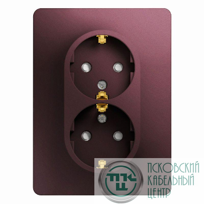 Розетка 2-м СП Glossa 16А IP20 250В с заземл. защ. шторки в сборе баклажан. SchE GSL001126