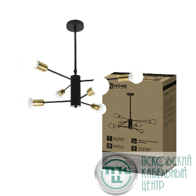 Светильник LOFT SPUTNIK-6E27-BLT 6хE27 потолочн. под лампу; латунь черн. IN HOME 4690612062693