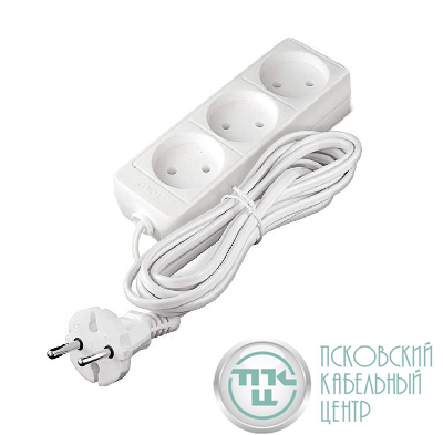 Удлинитель 3х5м без заземл. 10А IP20 2.2кВт ПВС Союз 481S-1305