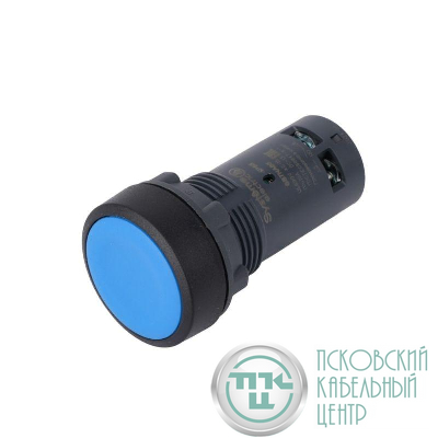 Кнопка моноблочная SB7 22мм с возвратом пластик 1НО+1НЗ IP65 син. SE SB7NA65