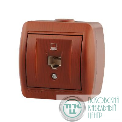 Розетка компьютерная 1-м ОП Nata RJ45 вишня LEZARD 710-0600-139