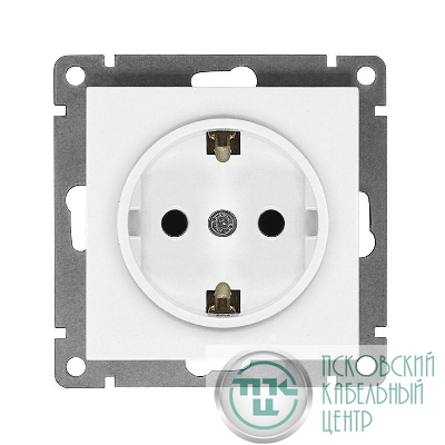 Розетка 1-м СП Афина 16А IP20 с заземл. механизм бел. Universal A0028