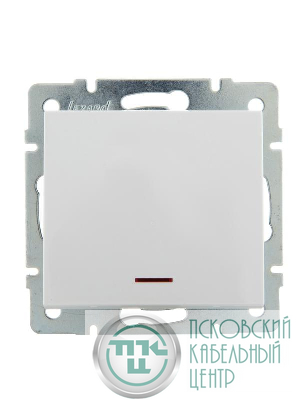 Выключатель 1-кл. СП Rain IP20 с подсветкой механизм бел. LEZARD 703-0288-111