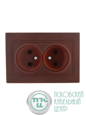 Розетка 2-м СП Mira 16А IP20 без заземл. керамика вишня LEZARD 701-0601-128