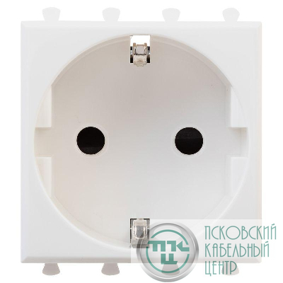 Розетка 1-м 2мод. Avanti "Белое облако" 16А IP20 2P+E защ. шторки бел. DKC 4400002