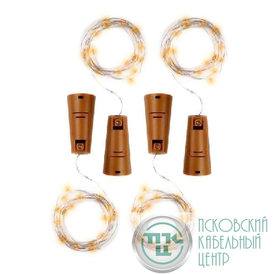 Гирлянда DC-G04-20YS4 пробки 20LED 3x(LR44/LR1154/AG13/G13) (в компл.) (уп.4шт) желт. ФАZА 5047914