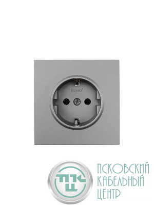 Розетка 1-мест. с защитн.шторк. СП ZIMA IP20 16А ПБТ безвинт. зажим сер. матов. LEZARD 704-7488-124BQC