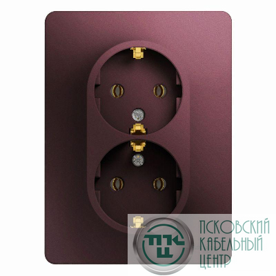 Розетка 2-м Glossa с заземл. в сборе баклажан. SchE GSL001124