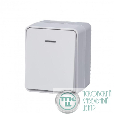 Выключатель 1-кл. ОП AtlasDesign PROFI IP54 10AX с подсветкой бел. SE ATN540113