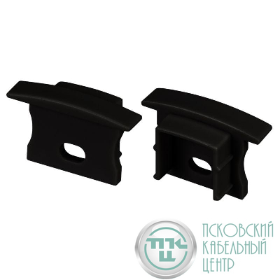 Заглушка LINE-2315-F с отверстием BLACK пластик (комплект) Arlight 044280