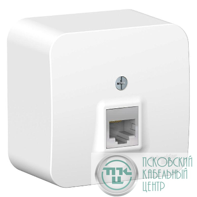 Розетка компьютерная 1-м ОП Blanca RJ45 кат.5E с изолир. пластиной бел. SE BLNIA045001