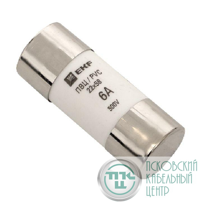 Вставка плавкая цилиндрическая ПВЦ 22х58 6А EKF pvc-22x58-6