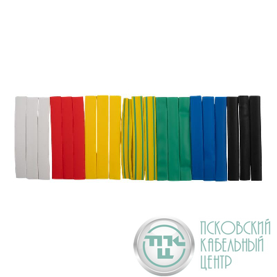 Трубка термоусадочная PTT 8/4-10-21 SET7 (ТУТнг 8/4) набор 7 цветов по 3шт 10см (уп.21шт) JazzWay 5075849