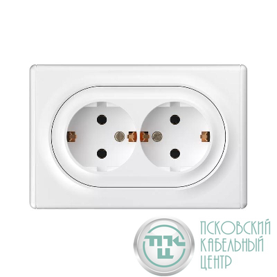Розетка 2-м СП Florence 16А IP20 с заземл. винт. клеммы бел. 1E10401300 OneKeyElectro 2172767