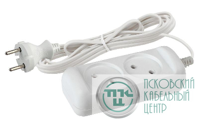 Удлинитель 2х3м без заземл. 6А IP20 UX-2-3m ШВВП 2х0.75 Эра Б0038558