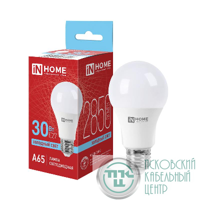 Лампа светодиодная LED-A65-VC 30Вт грушевидная 6500К E27 2850лм 230В IN HOME 4690612066257