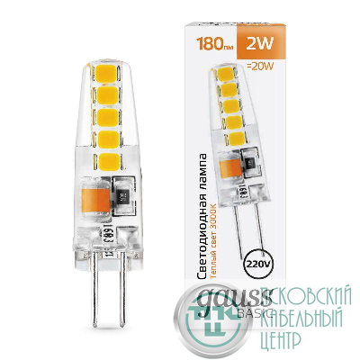 Лампа светодиодная Basic G4 2Вт 3000К 180лм AC220-240В силикон GAUSS 1169712