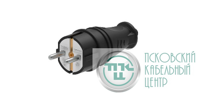 Вилка прямая MultiSet 16А 250В IP44 с заземл. каучук черн. SE MST4001BK