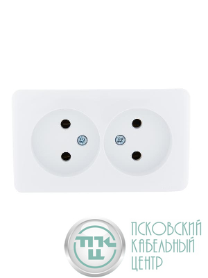 Розетка 2-м ОП Viola 16А IP20 без заземл. бел. LEZARD 751-0200-128