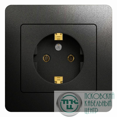 Розетка 1-м СП 1мод. Glossa 16А IP20 с заземл. в сборе антрацит SE GSL000742