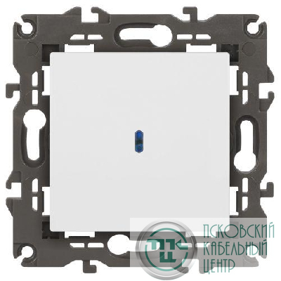 Выключатель 1-кл. СП Elegance 14-1102-01 10А IP20 250В 10AX с подсветкой механизм бел. Эра Б0034215