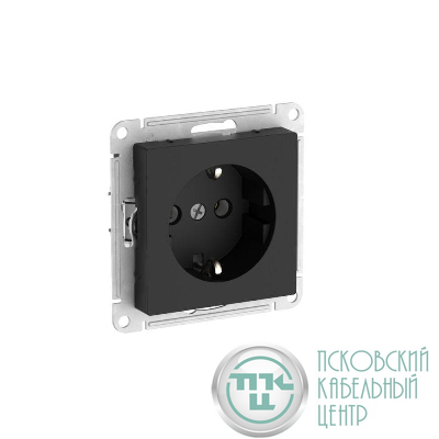 Розетка AtlasDesign 16А с заземл. быстрозажим. клем. механизм карбон SE ATN001043S
