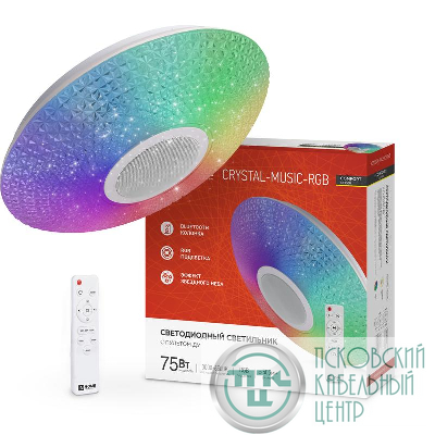 Светильник светодиодный COMFORT CRYSTAL-MUSIC-RGB 75Вт 3000-6500К 6000лм 230В 505х125мм с пультом ДУ IN HOME 4690612044569