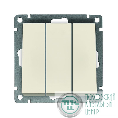 Выключатель 3-кл. СП Афина 10А IP20 механизм сл. кость (ivory) Universal A0043-I