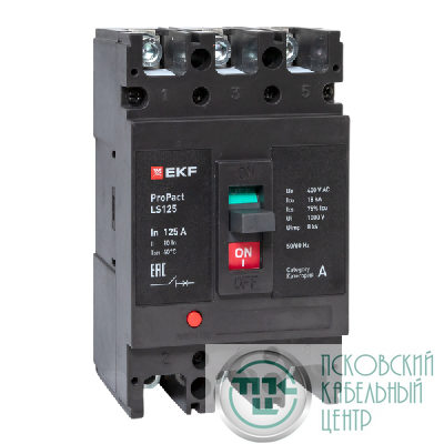 Выключатель автоматический 3п 125А 18кА LS125 ProPact EKF mccb-125-18-3-125-ls