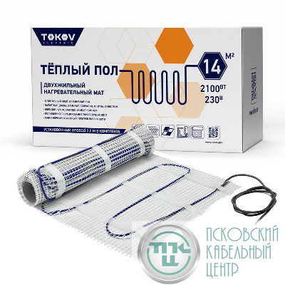 Комплект "Теплый пол" (мат) 150Вт/кв.м 14кв.м TOKOV ELECTRIC TKE-MAT150-2100-14