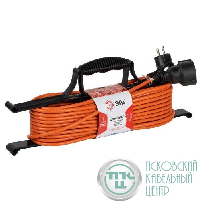 Удлинитель-шнур на рамке 1х30м с заземл. UFx-1e-3x1-30m ПВС 3х1 Эра Б0048667