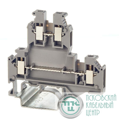 Клемма двухуровневая винтовой зажим 4 точки подключения 4кв.мм сер. DKC KRUKB-5