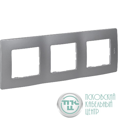 Рамка 3-м СП Etika IP20 алюм. IEK 672553