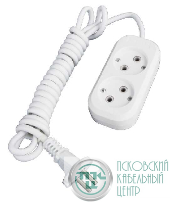 Удлинитель 2х3м без заземл. 10А IP20 Е-202 ПВС 2х0.75 АБС-пластик UNIVersal 9631960