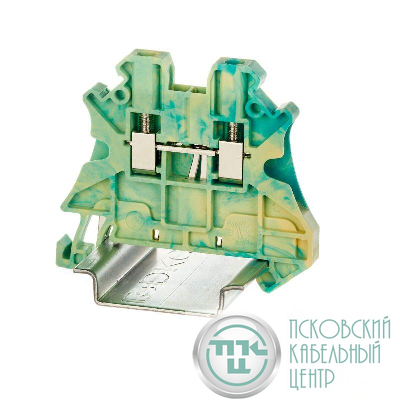 Клемма заземления винтовой зажим 2 точки подключения 2.5кв.мм DKC TUR-2.5-PE