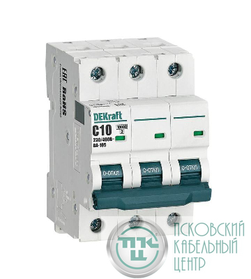 Выключатель автоматический модульный 3п C 10А 10кА ВА-105 DEKraft 13176DEK