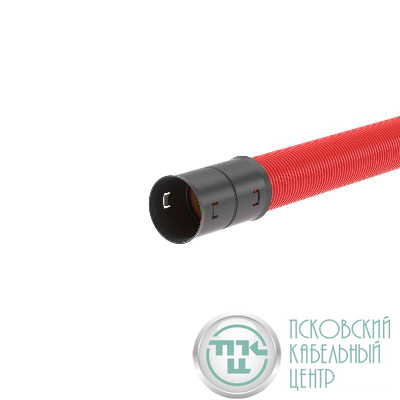 Труба гофрированная двустенная ПНД жесткая d160мм с муфтой для кабельной канализации SN8 1020Н красн. (уп.6м) DKC 160916-8K