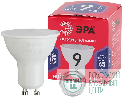 Лампа светодиодная MR16-9W-865-GU10 R (диод софит 9Вт холодн. GU10) (10/100/4000) Эра Б0045352