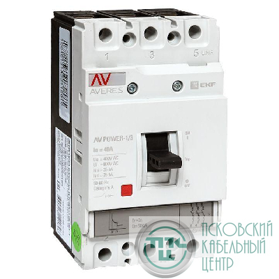 Выключатель автоматический 3п 40А 35кА AV POWER-1/3 TR AVERES EKF mccb-13-40-TR-av