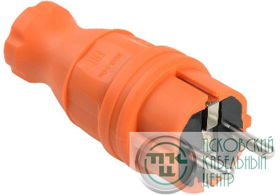 Вилка прямая ОМЕГА ВБп3-1-0м IP44 каучук оранж. IEK PKR01-016-2-K09