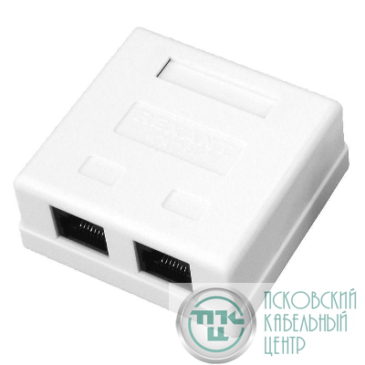 Розетка компьютерная 2-м ОП RJ45 кат.5E UTP неэкранир. бел. Rexant 03-0151