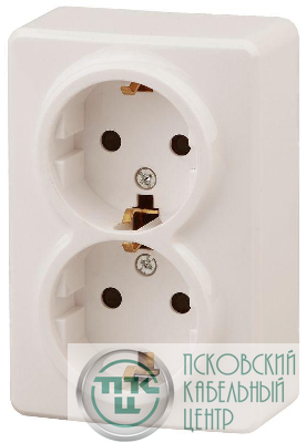 Розетка ОП 11-2206-02 2х2P+E Schuko защ. шторки 16АХ-250В Эксперт сл. кость ЭРА Б0020695