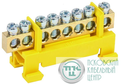 Шина PE "земля" на DIN-изол. "Стойка" ШНИ-6х9-8-С-Ж IEK YNN10-69-8P-K05