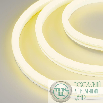 Лента светодиодная WAVE-SIDE-A120-12x25mm 230В Yellow 12Вт/м IP67 wire x2 грибовидная форма герметичная (уп.50м) Arlight 051937