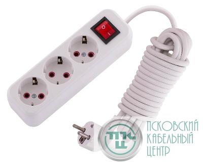 Удлинитель 3х5м с заземл. 16А IP20 Lila с выкл. LEZARD 720-0305-302
